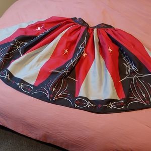 Pinstriped gathered skirt